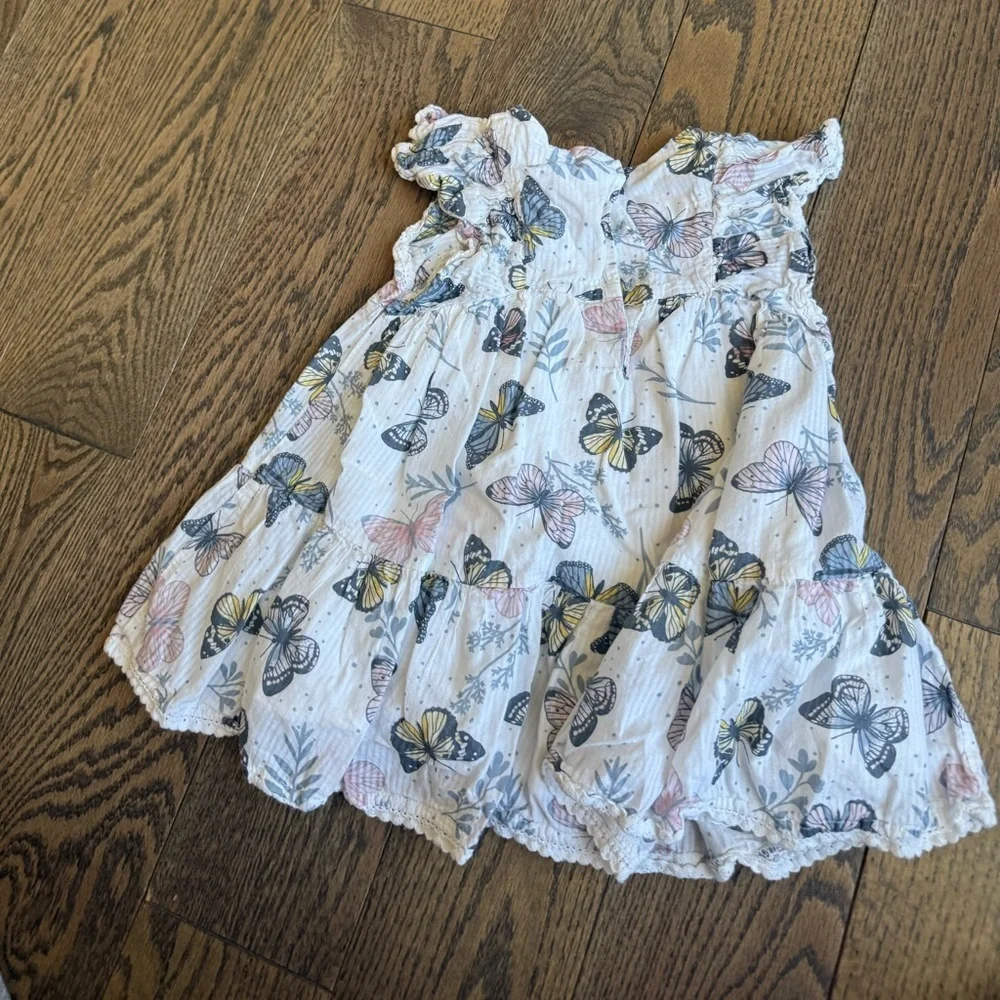 Catherine Malandrino White Butterfly Kids Dress